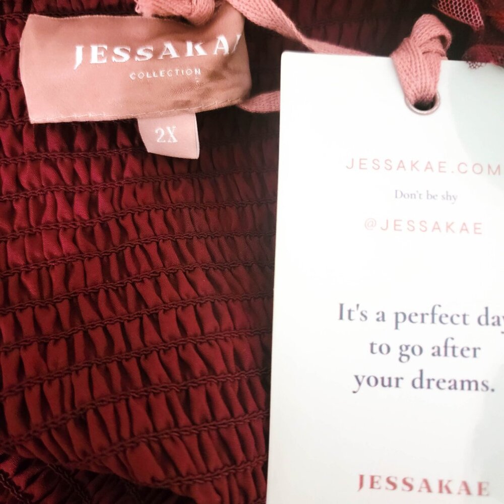 Jessakae Ever After Maxi Dress in Burgundy 2X NWT - Picture 10 of 10